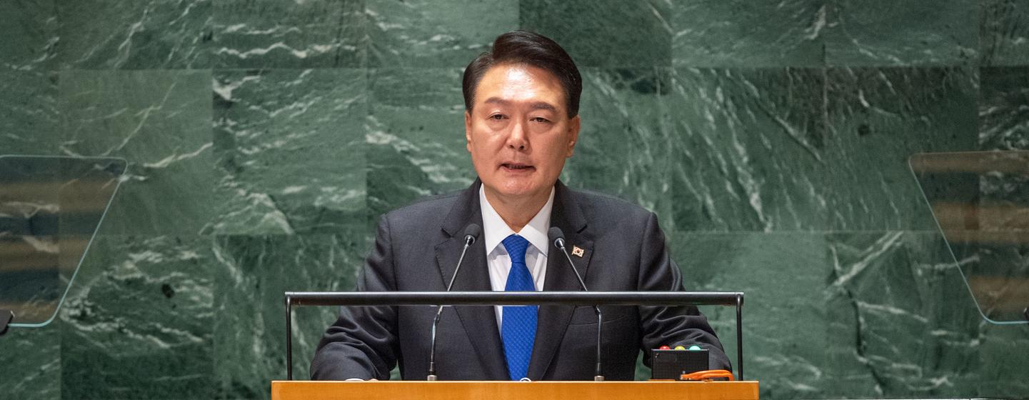 President Yoon Suk Yeol of the Republic of Korea addresses the general debate of the General Assembly’s 78th session.