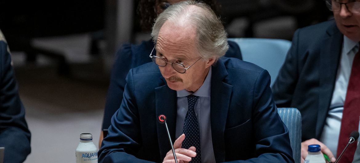 Geir Pedersen, Special Envoy of the Secretary-General for Syria, briefs the Security Council meeting on the situation in Syria.