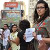 Activists protest against sexual harassment faced by women living in Cairo, Egypt.