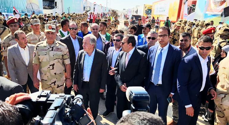Генеральный секретарь ООН Антониу Гутерриш посетил в пятницу пограничный переход Рафах