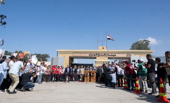 Le Secrétaire général de l'ONU, António Guterres, s'est rendu vendredi au terminal de Rafah.