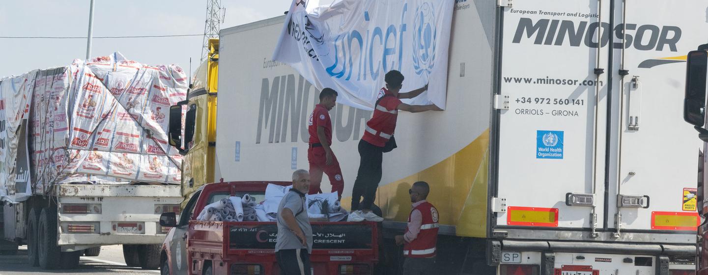 Humanitarian aid has been stalled near the Rafah, Egypt, border crossing since 14 October 2023.