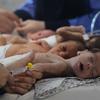 Babies at the Al-Shifa hospital are prepared for evacuation.