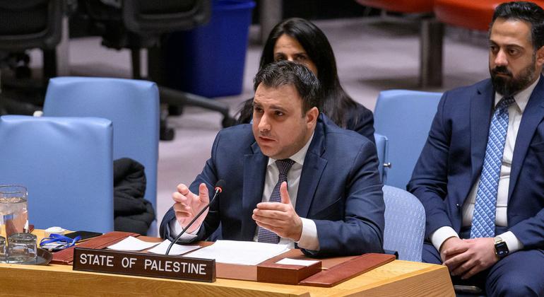 ماجد بامية نائب المراقب الدائم لدولة فلسطين لدى الأمم المتحدة، يتحدث أمام مجلس الأمن الدولي ماجد بامية نائب المراقب الدائم لدولة فلسطين لدى الأمم المتحدة، يتحدث أمام مجلس الأمن الدولي