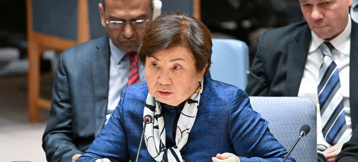 A enviada especial do secretário-geral para o Afeganistão, Roza Otunbayeva, falou ao Conselho de Segurança, sobre a situação no Afeganistão