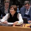 روزا أوتونباييفا، الممثلة الخاصة للأمين العام ورئيسة بعثة الأمم المتحدة للمساعدة في أفغانستان، تطلع مجلس الأمن على الوضع في البلاد.
