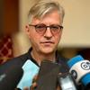 Le Chef des opérations humanitaires de l'ONU Jean-Pierre Lacroix devant la presse, à Bangui, en République centrafricaine, le 20 décembre 2023.