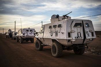 مركبات مدرعة تابعة لبعثة مينوسما خلال دورية
