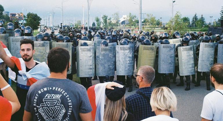 Акция протеста в Минске в августе 2020 года.