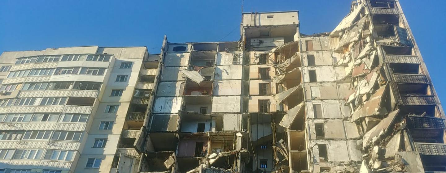 Ruined buildings in Kharkiv. 