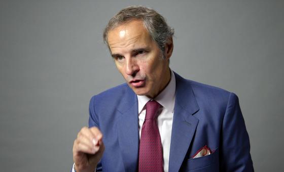 Le Directeur général de l'AIEA, Rafael Mariano Grossi, lors d'une interview avec ONU Info. 