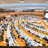 A setenta e oitava Assembleia Mundial da Saúde em sessão na sede da OMS em Genebra, Suíça, em 26 de maio de 2025.