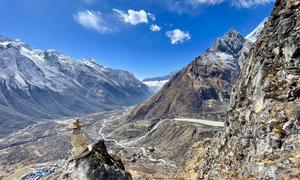 A glacier in the Langtang region of Nepal which has been in retreat for some years. 