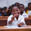 O sonho de Thérèse é se tornar governadora da província de Tanganica. Ela está sentada em uma sala de aula recém-construída na escola primária Lubile, na província de Tanganyika, graças ao Unicef e Education Cannot Wait.
