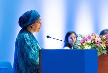UN Deputy Secretary-General Amina Mohammed delivers remarks to the Asia Pacific Forum on Sustainable Development.