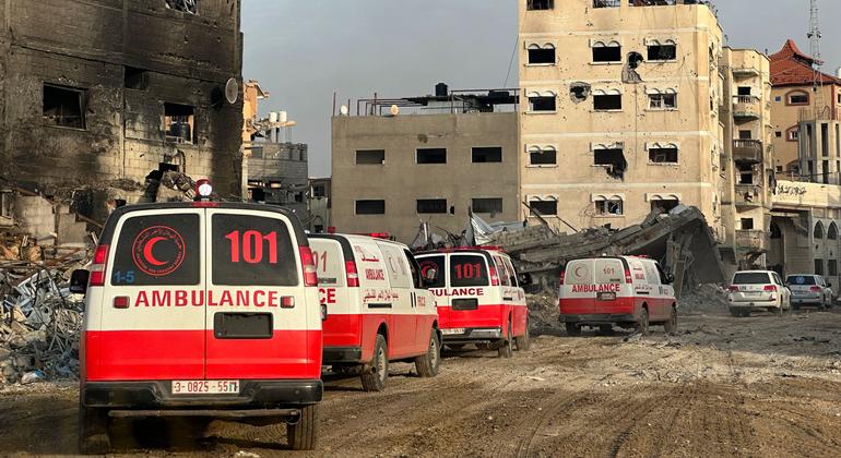 L'OMS a mené deux missions cruciales pour transférer 32 patients critiques de l'hôpital Nasser, dans le sud de Gaza, les 18 et 19 février.