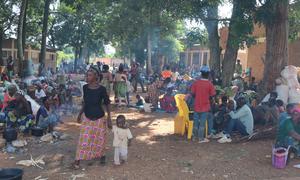 People who fled violence in the eastern DR Congo gather in Cibitoke in northwestern Burundi.