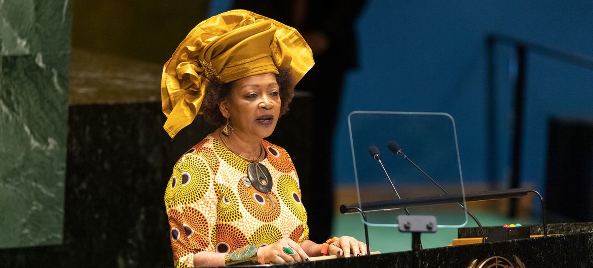 Verene A. Shepherd, Chair of the UN Committee on the Elimination of Racial Discrimination, addresses the commemorative General Assembly meeting to mark the International Day for the Elimination of Racial Discrimination.