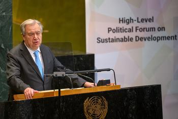 Katibu Mkuu António Guterres akihutubia sehemu ya Mawaziri ya Jukwaa la ngazi ya juu la Kisiasa kuhusu Maendeleo Endelevu.