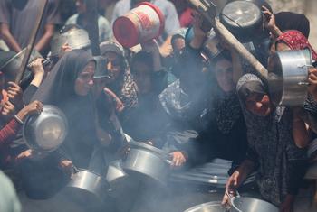 Des femmes à Gaza cherchent désespérément de la nourriture.