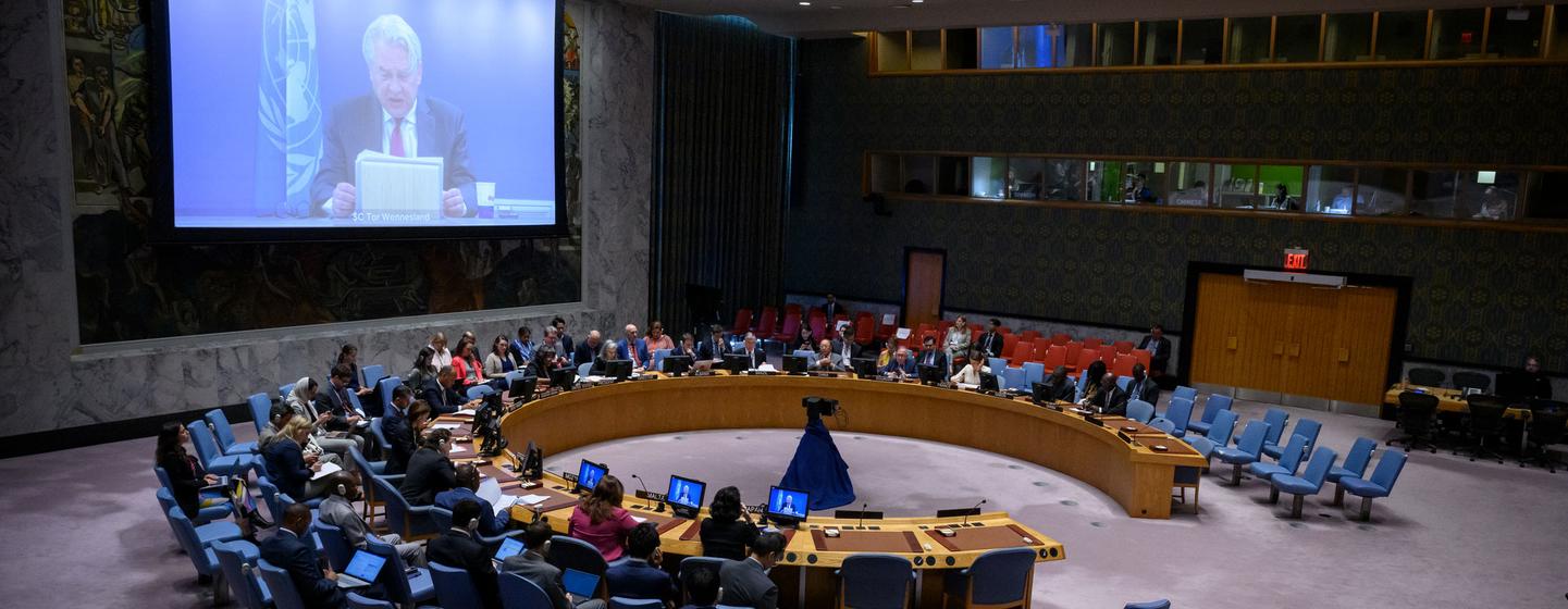 أرشيف: تور وينسلاند منسق الأمم المتحدة لعملية السلام في الشرق الأوسط يقدم إحاطته أمام مجلس الأمن حول الوضع في فلسطين.