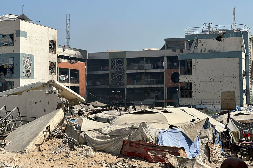 An UNRWA school-turned-shelter in Gaza.