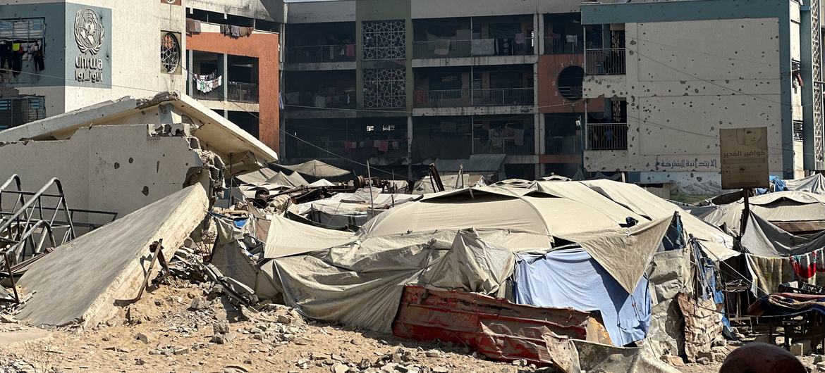 Центр БАПОР в Газе используется в качестве убежища.