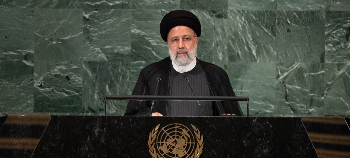 Iranian President Seyyed Ebrahim Raisi addressing the General Assembly in September 2022.