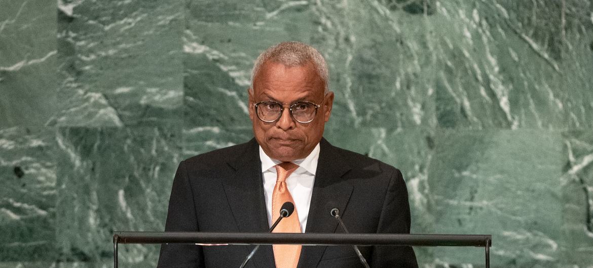 Presidente José Maria Pereira Neves, de Cabo Verde, no debate geral da 77a sessão da Assembleia Geral.(arquivo)