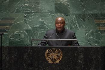 Rais wa Burundi Evariste Ndayishimiye akihutubia mjadala mkuu wa Baraza Kuu la Umoja wa Mataifa jijini New York, Marekani.