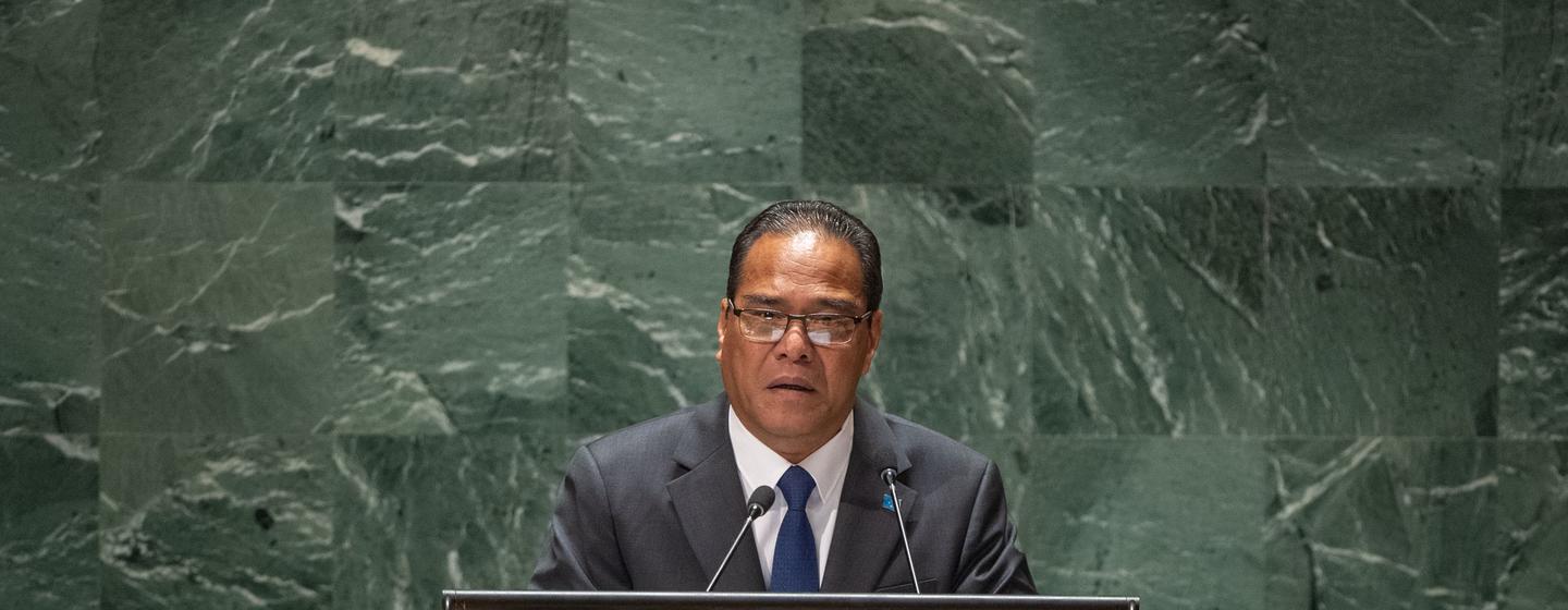 密克罗尼西亚联邦总统西米纳在一般性辩论上发言。