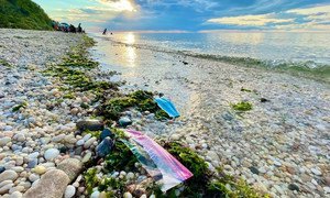 Marine debris, including plastics, paper, wood, metal and other manufactured material is found on beaches worldwide and at all depths of the ocean.