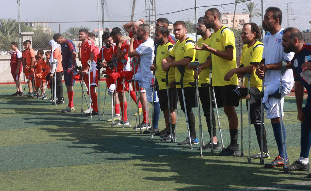 Le championnat de football pour les amputés dans la bande de Gaza.