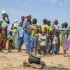 Displaced people in Burkina Faso gather  gather in a camp in Pissila town in the northeast of the country.