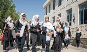 Girls walk to school in Herat, Afghanistan. (file)