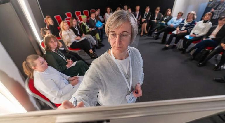 Lyudmyla Kovalchuk, miembro del personal de ONU Mujeres en Ucrania.