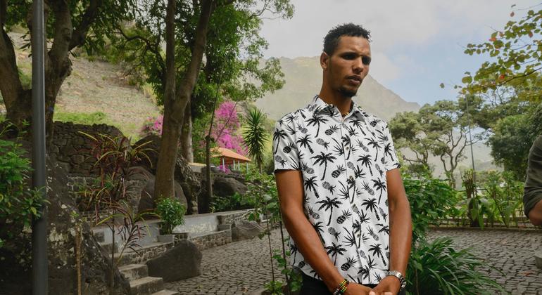 Dairson da Cruz Duarte, a farmer, is one of the few young people who hasn’t left the drought-hit small town of Santa Isabel, high in the hills of Santo Antão, Cabo Verde.
