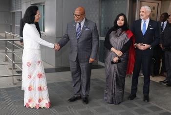 यूएन में भारत की स्थाई प्रतिनिधि, रुचिरा काम्बोज ने संयुक्त राष्ट्र महासभा अध्यक्ष, डेनिस फ़्रांसिस का नई दिल्ली में स्वागत किया.