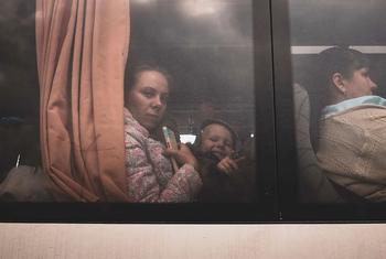 Alina, 28, and her son Myroslav, 3, fled the Kherson region in September 2022, when the bombardments became untenable. They reached Zaporizhzhia, from where the NGO Adra helped them continue their journey west.