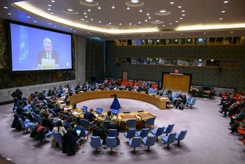 منسق الأمم المتحدة لعملية السلام في الشرق الأوسط تور وينسلاند، يتحدث أمام مجلس الأمن الدولي.