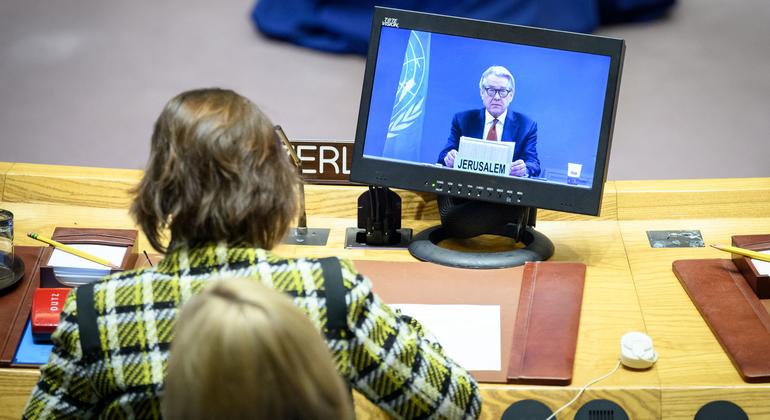 Специальный координатор ООН по ближневосточному мирному процессу Тор Веннесланд выступил перед Совбезом по видеосвязи.