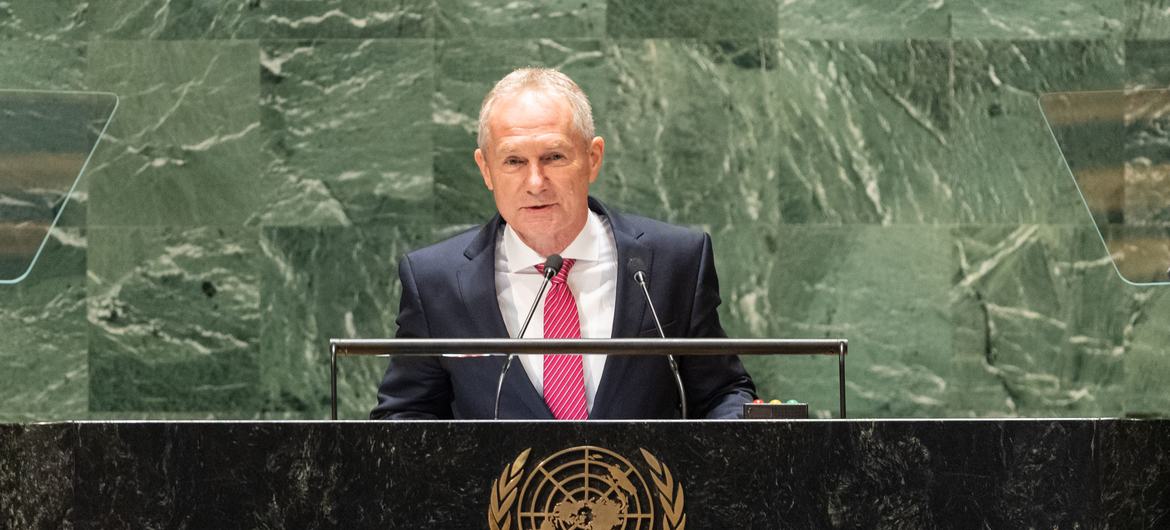 General Assembly President Csaba Kőrösi speaks about the opening of the UN Water Conference.