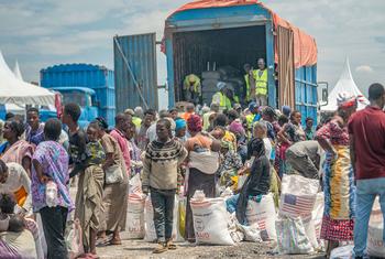 Distribution de nourriture à Goma, en République démocratique du Congo.