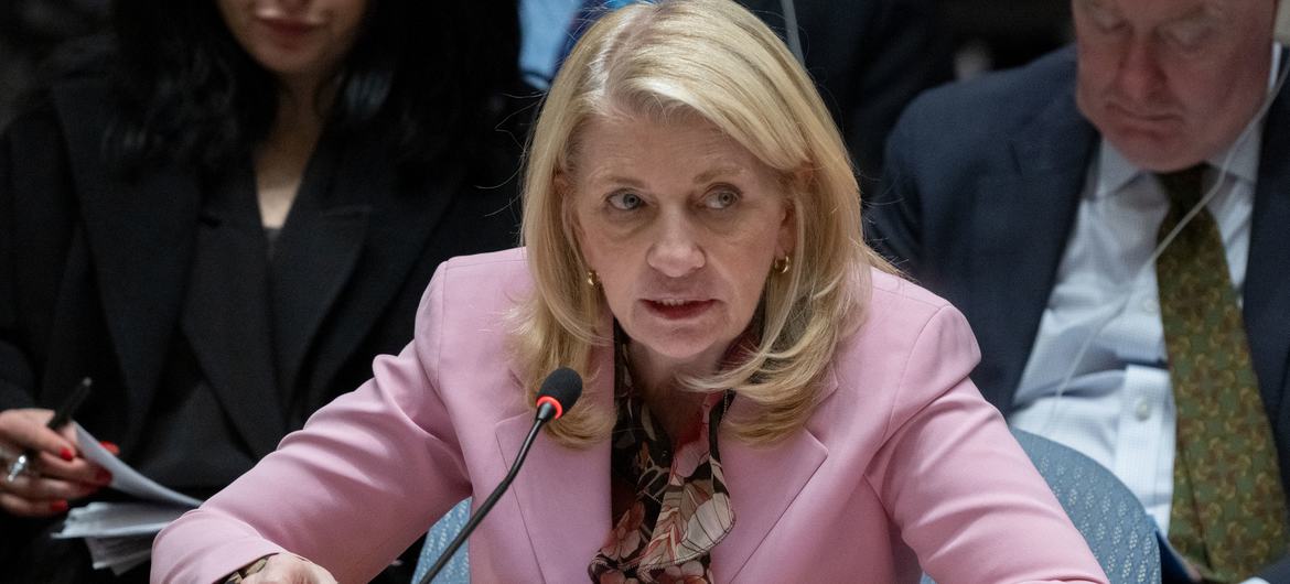 Catherine M. Russell, Executive Director of the United Nations Fund for Children (UNICEF), briefs the Security Council meeting on the question concerning Haiti.
