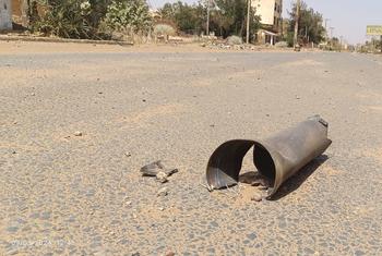 ذخائر غير منفجرة في أحد أحياء العاصمة السودانية الخرطوم.