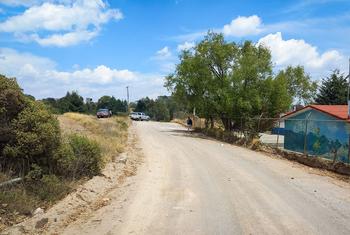 Camino al poblado de Casitas en Xichú, Guanajuato, donde las remesas se invierten en obras públicas.