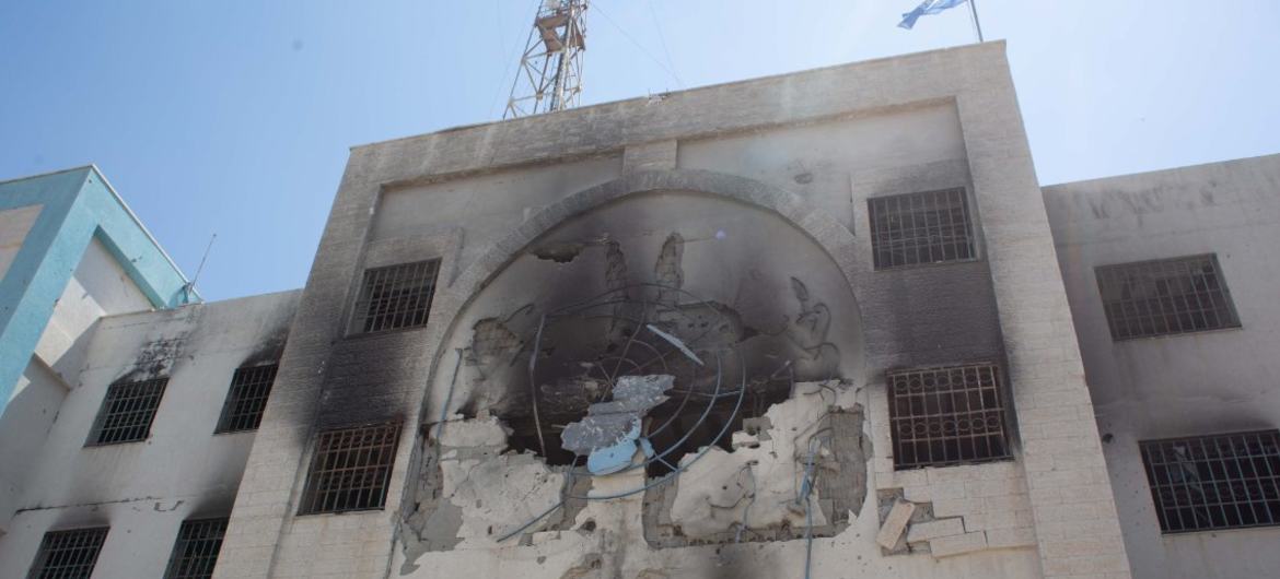 Escritório da UNRWA na Cidade de Gaza; guerra em Gaza registrou um número sem precedentes de ataques às instalações e à equipe da ONU.
