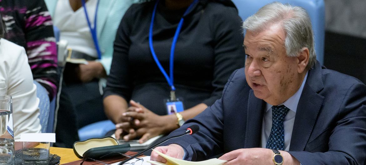 Secretary-General António Guterres addresses the Security Council high-level open debate. Secretary-General António Guterres addresses the Security Council high-level open debate.