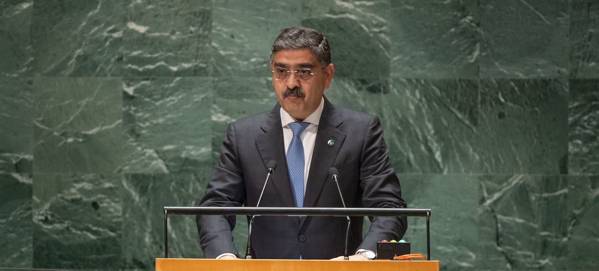 Prime Minister Anwaar-ul-Haq Kakar of Pakistan addresses the general debate of the General Assembly’s 78th session.