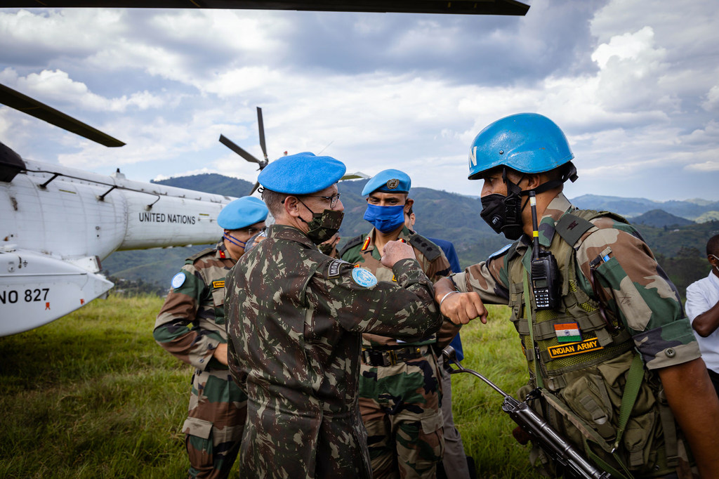 مجموعة من قوات حفظ السلام لبعثة مونوسكو في اقليم شمال كيفو في الكونغو الديمقراطية.